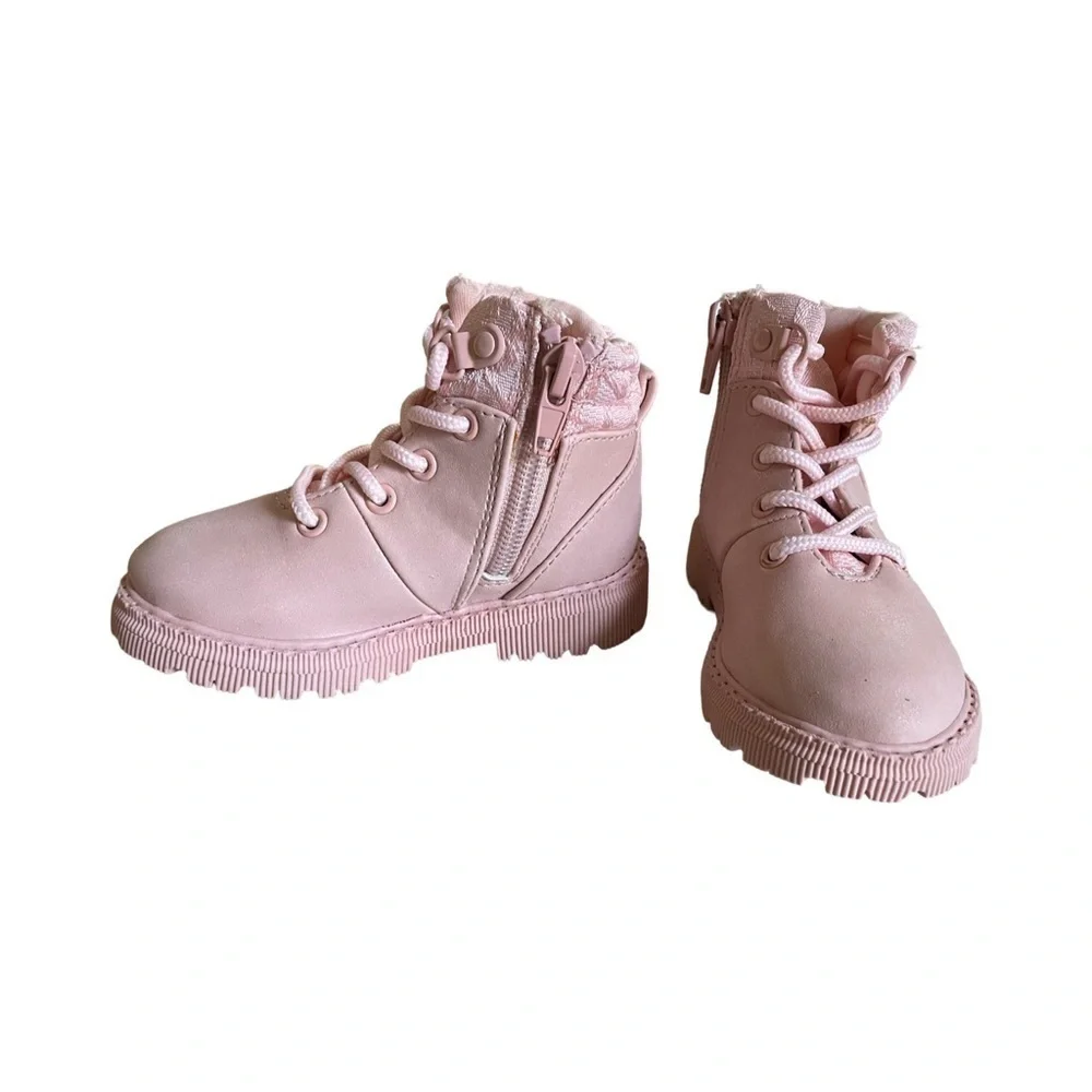 DKNY Girls Shimmer Pink Boots Size 5